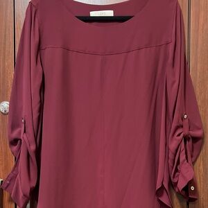 LOFT Women's Deep Burgundy Blouse